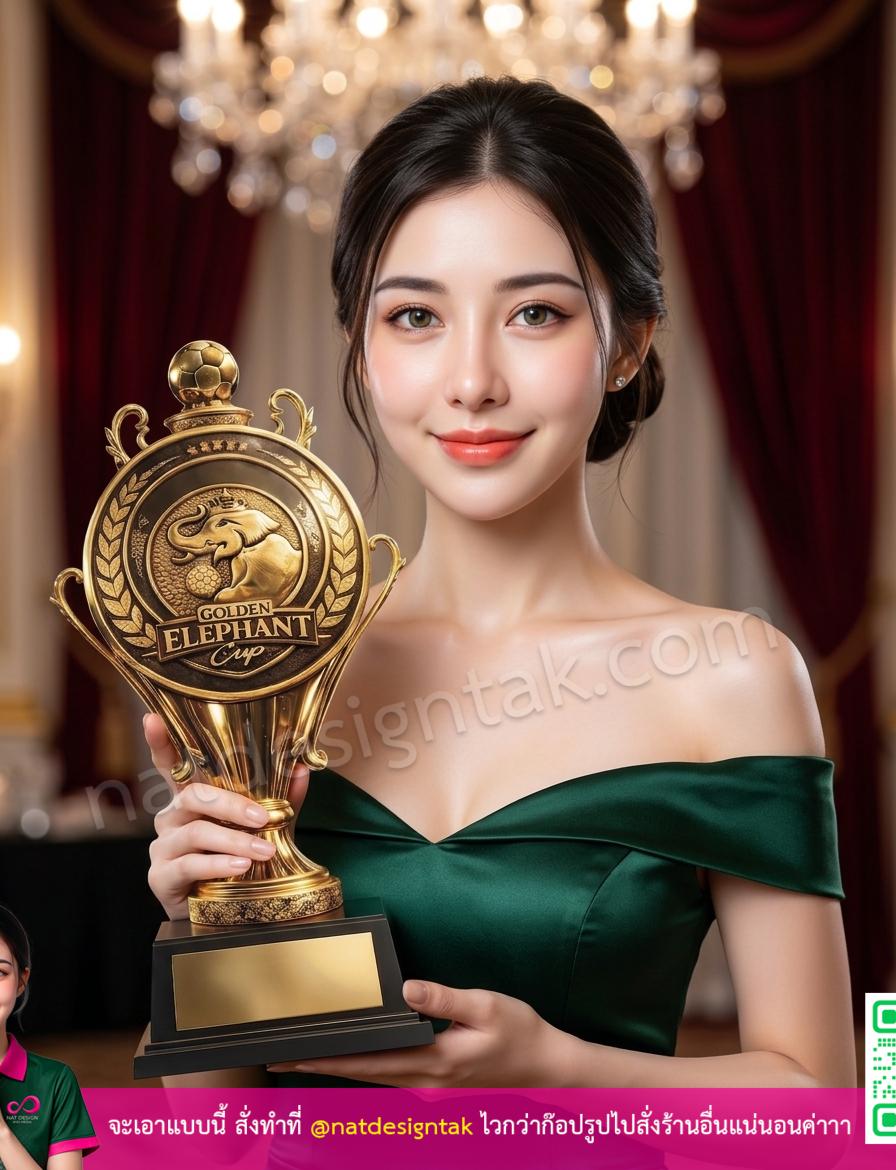 รับผลิตถ้วยรางวัล 3D ถ้วยฟุตบอลทองคำดีไซน์พิเศษ