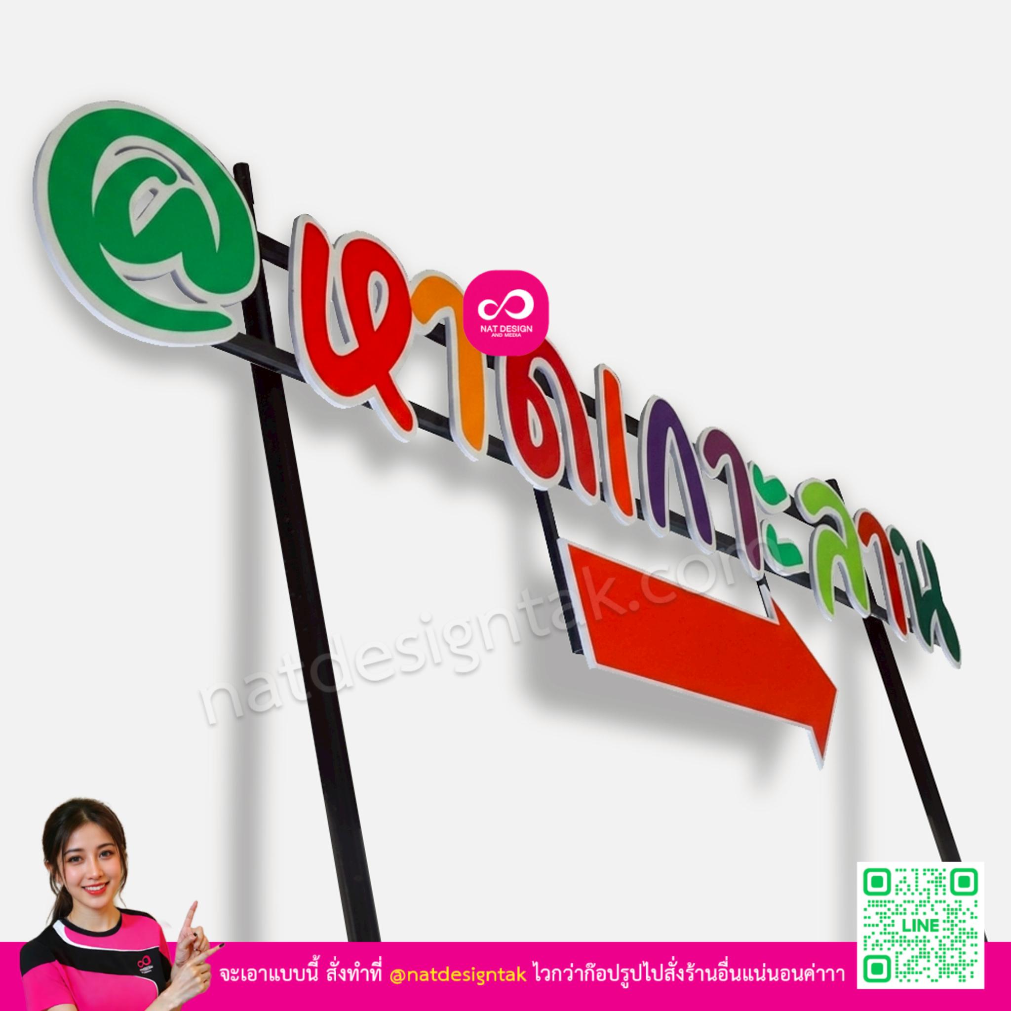 ป้ายหาดเกาะลาน พลาสวูดพิมพ์ยูวี มุมมองด้านข้าง แสดงความแข็งแรง