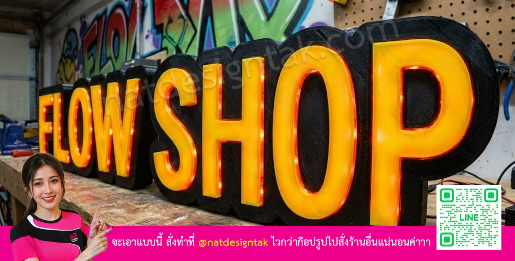 ป้ายตัวอักษรไฟออกหลังสไตล์พรีเมียม