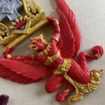 โลโก้ 3D ครุฑยกเสมา งานพิมพ์สามมิติลงสีทองแดง