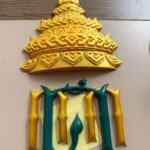 โลโก้กรมศุลกากร 3D พิมพ์สามมิติสีทองและเขียว