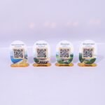 ป้ายคิวอาร์โค้ด เขื่อน แบบตั้งโต๊ะ 4 ชิ้น อะคริลิคพิมพ์ยูวี