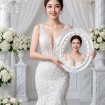 กรอบรูปวินเทจ 3D สีขาวสไตล์หรูหราพร้อมไฟ LED