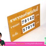 ป้ายราคาทองคำแท่งวันนี้ อะคริลิคสีทอง แบบรางสไลด์
