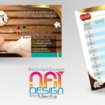 นามบัตรและปฏิทินสำหรับศูนย์สปาและนวดลักษิดา กัณฑพา ที่แสดงการออกแบบเพื่อการบริหารจัดการและติดต่อสำหรับบริการนวดและสปา