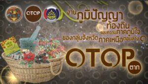 โปสเตอร์ส่งเสริมยาสมุนไพร OTOP ของกลุ่มจังหวัดกำแพงเพชร แสดงสินค้าธรรมชาติในตะกร้าและตราสัญลักษณ์หน่วยงานราชการ