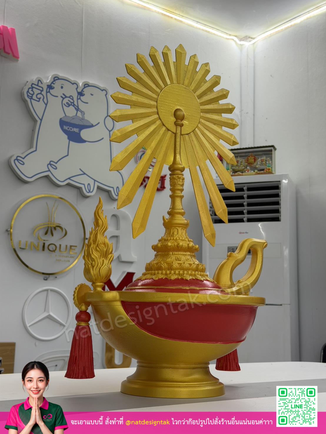 พระเกี้ยว 3D งานพิมพ์สามมิติสีทองแดง คณะแพทย์ศาสตร์จุฬาฯ