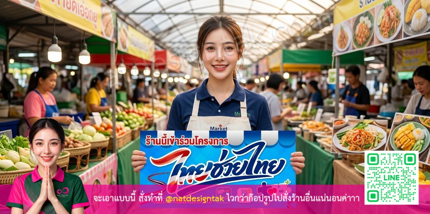 รับผลิตป้ายไทยช่วยไทย ราคาโรงงาน สำหรับร้านค้า