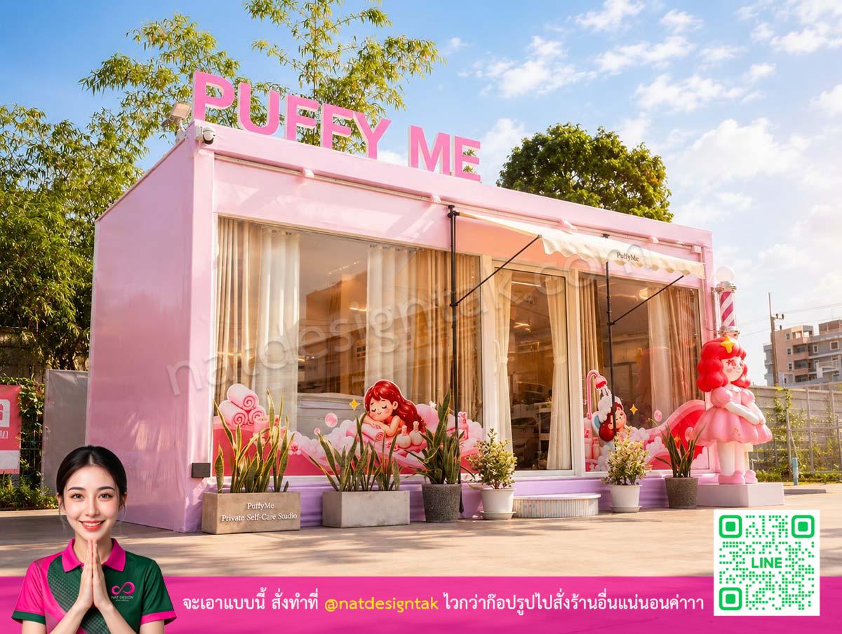 ป้ายไฟ โมเดล 3DPrint ร้าน Puffy Me หน้าร้าน