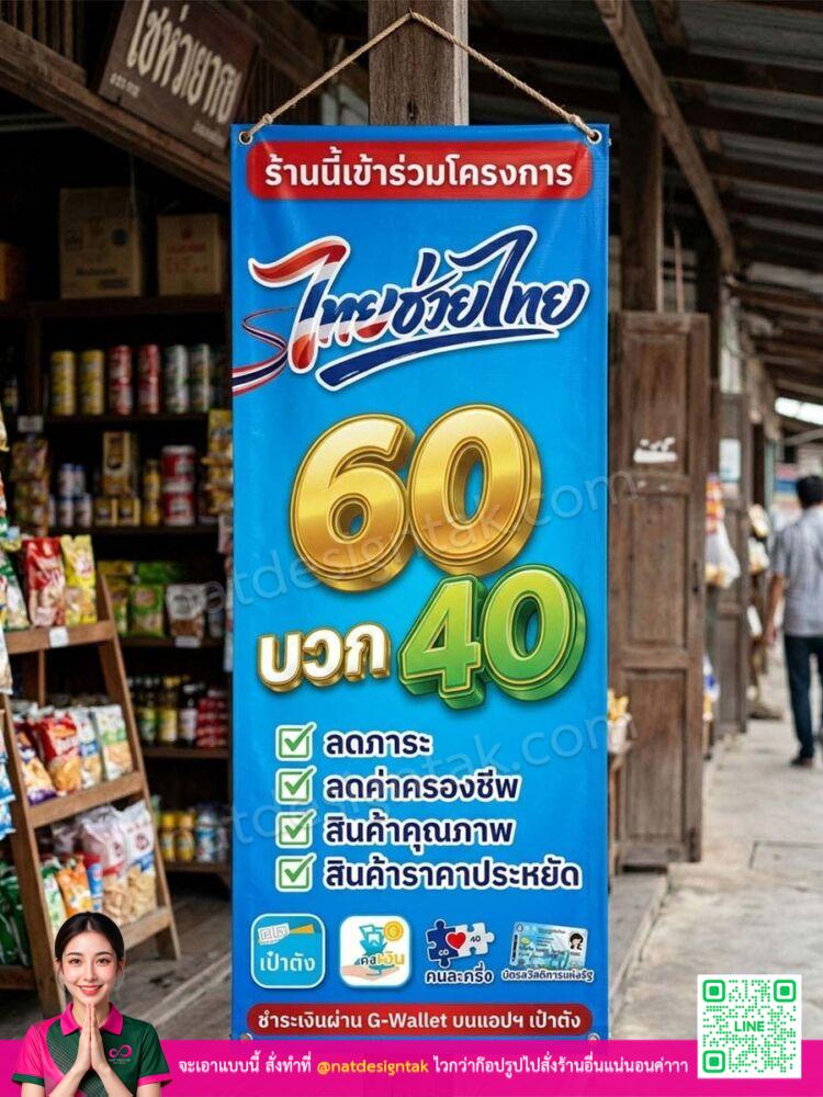 [ป้ายไทยช่วยไทย ตัวอย่างป้ายแนวตั้ง]