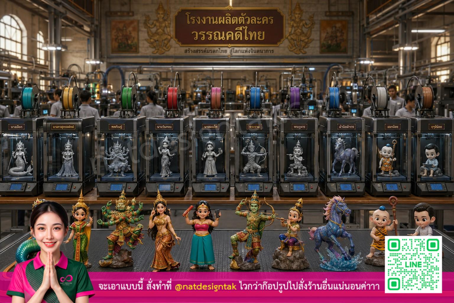 ตัวละครวรรณคดีไทย 3D ครบครัน 13 ตัวละครในเครื่องพิมพ์ 3D เรซิ่น