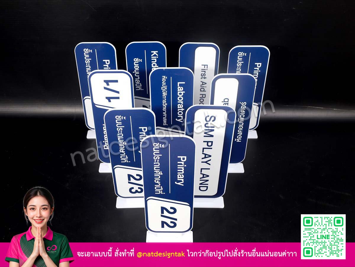 [ภาพรายละเอียด ป้ายชั้นเรียนติดหน้าห้อง โทนสีคมชัดสูง]
