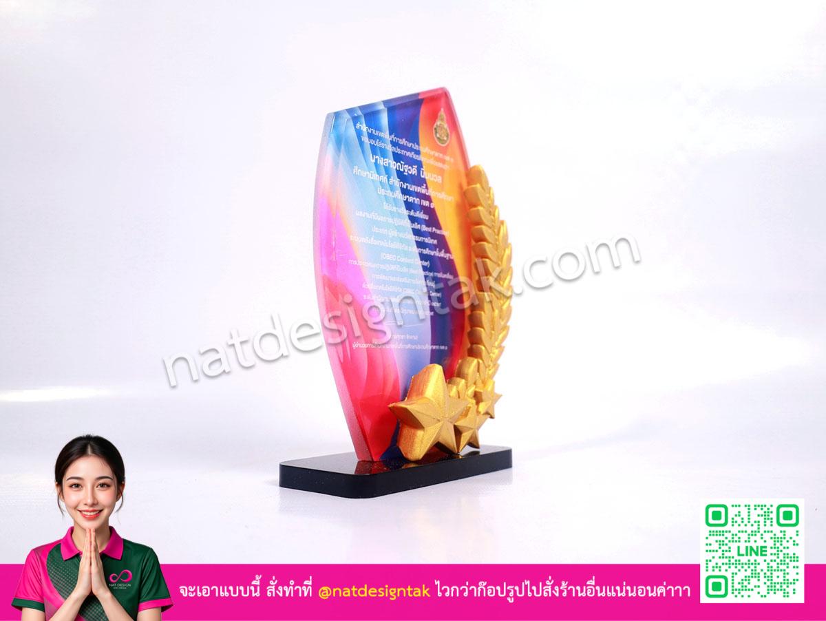 โล่รางวัลเต็มไปด้วยสีสันและลวดลาย