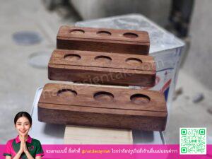 ถาดไม้ขุดหลุมย้อมสีไม้ยางพาราหลายขนาด
