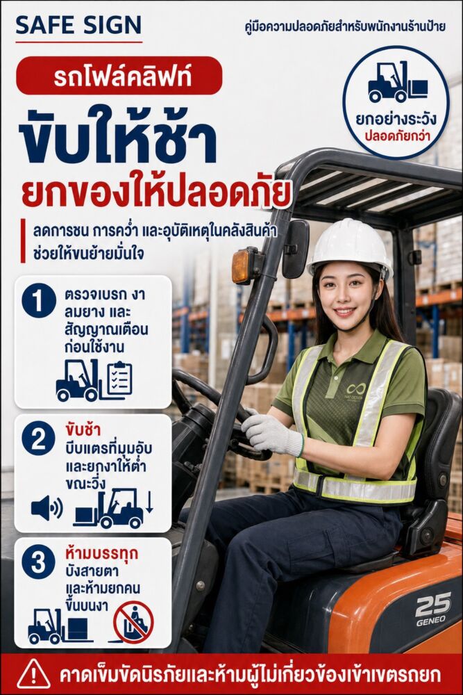 ขับให้ช้า ยกของให้ปลอดภัย