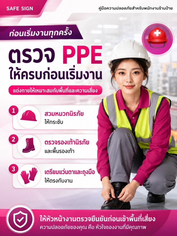 ตรวจ PPE ให้ครบก่อนเริ่มงาน