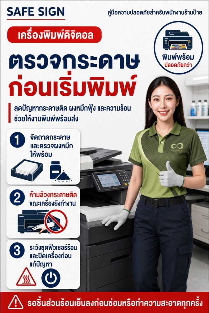 ตรวจกระดาษก่อนเริ่มพิมพ์ เครื่องพิมพ์ดิจิตอล