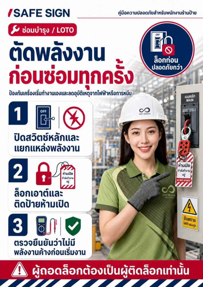 ตัดพลังงานก่อนซ่อมทุกครั้ง