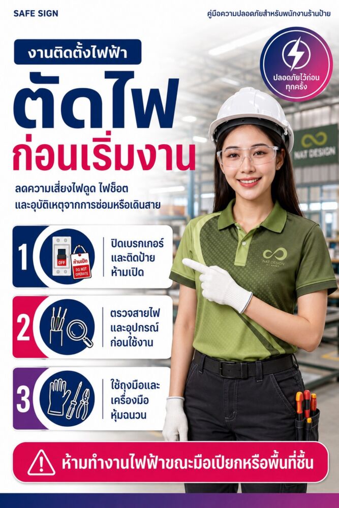 ตัดไฟก่อนเริ่มงาน