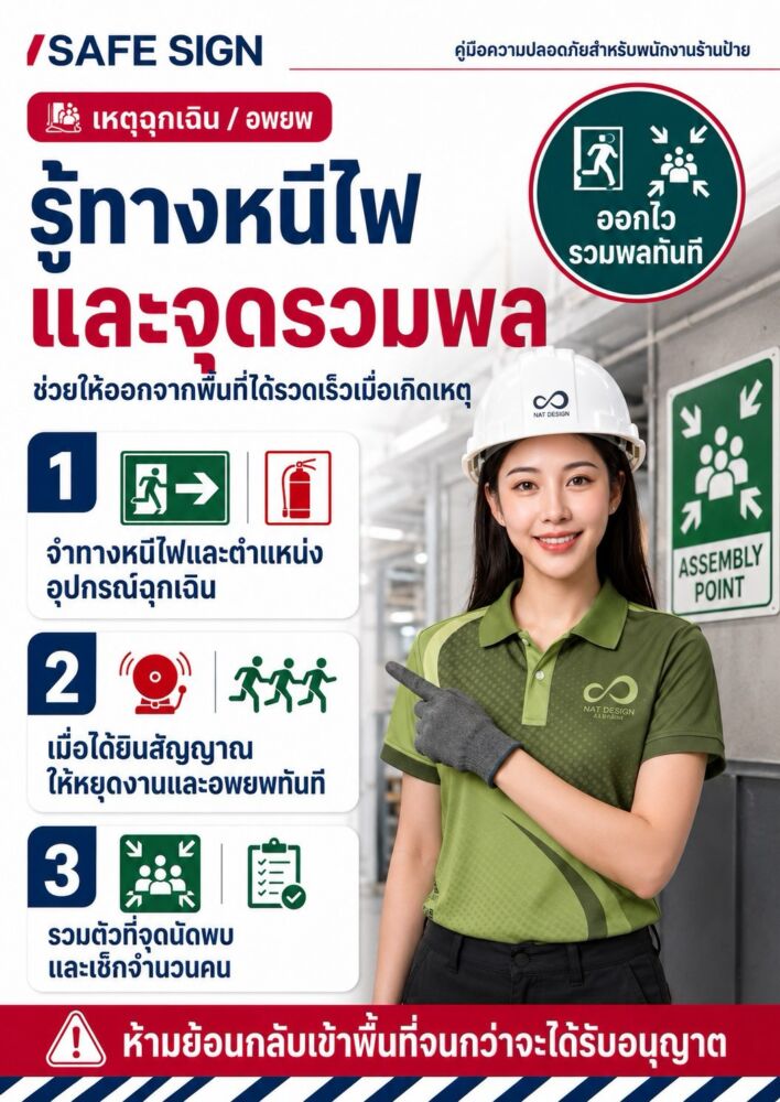 รู้ทางหนีไฟ และจุดรวมพล