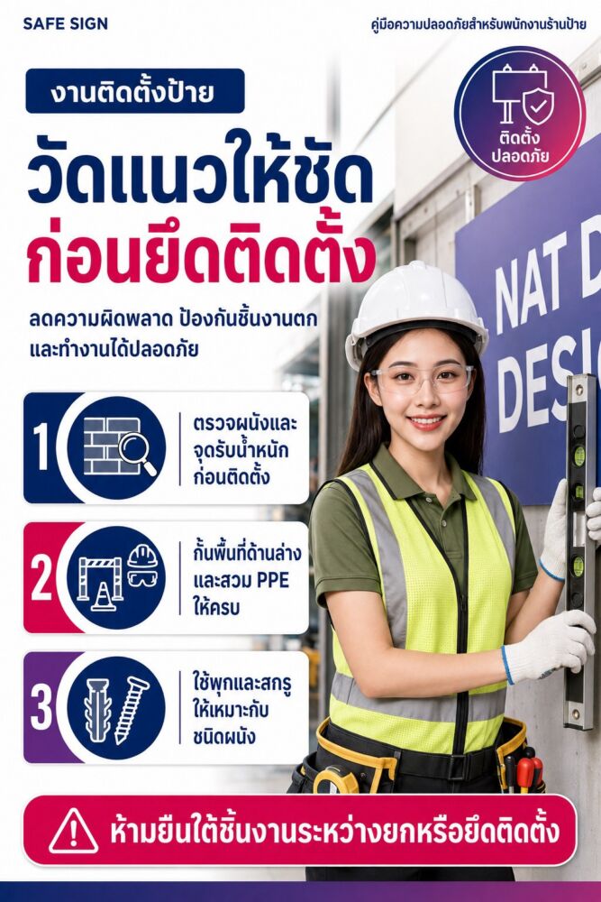 วัดแนวให้ชัดก่อนยึดติดตั้ง