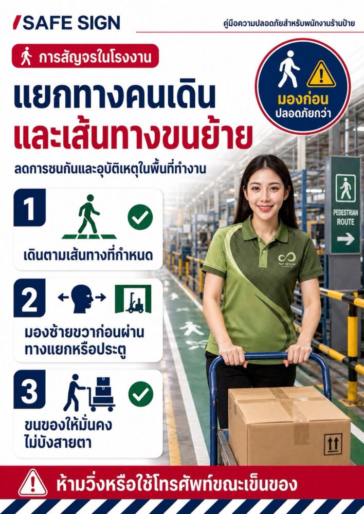 แยกทางคนเดินและเส้นทางขนย้าย
