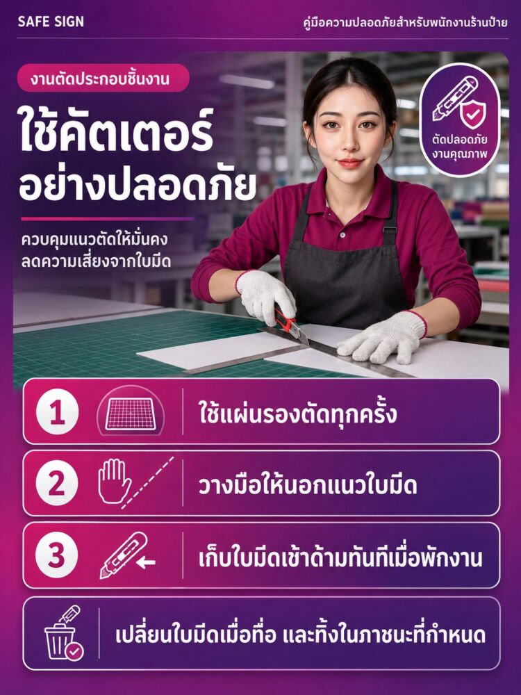 ใช้คัตเตอร์อย่างปลอดภัย