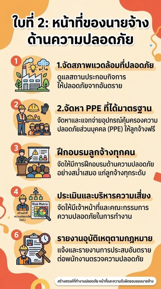 ใบที่ 2 หน้าที่ของนายจ้างด้านความปลอดภัย Natdesigntak