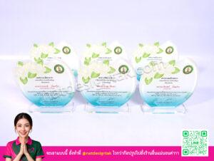 โล่รางวัลแม่ดีเด่นของชุมชน อะคริลิกสีใสพิมพ์ลวดลายสีพร้อมฐาน
