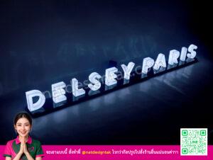 ป้ายไฟตัวอักษร Delasey Paris สว่างทะลุ 3D คุณภาพสูง